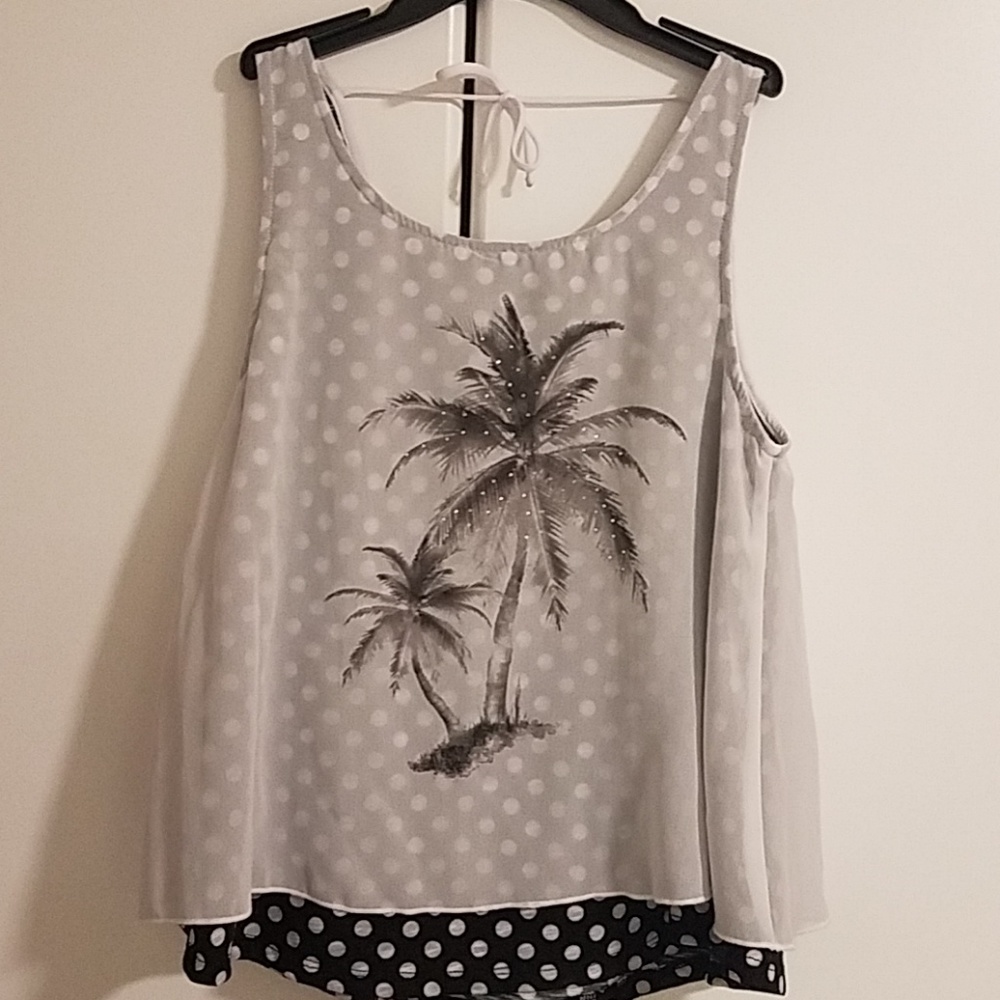 💥5/$20 Palm tree tank blouse